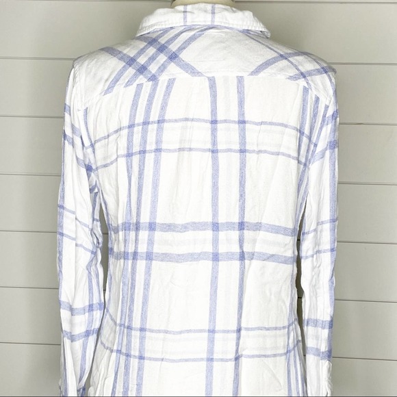 Rails Hunter Plaid Soft Flannel Button Up Shirt Blue White Size Small - Picture 9 of 10
